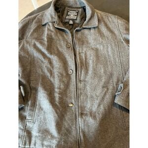 Steve Barrys The Woolly Mammoth Mens XL Gray Wool Blend Button Front‎ Coat